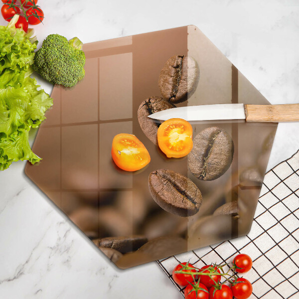 Üveg vágódeszka Kávébab