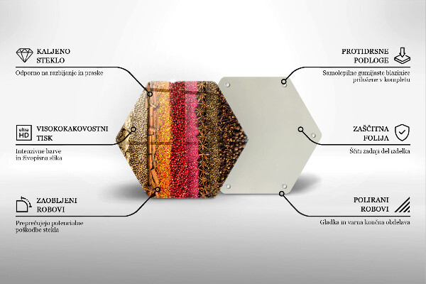 Üveg vágódeszka Színes fűszerek