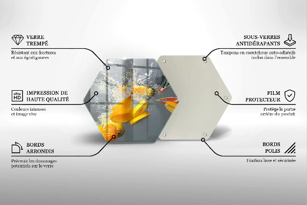 Üveg vágódeszka Citrom vízben
