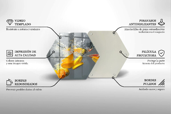 Üveg vágódeszka Citrom vízben