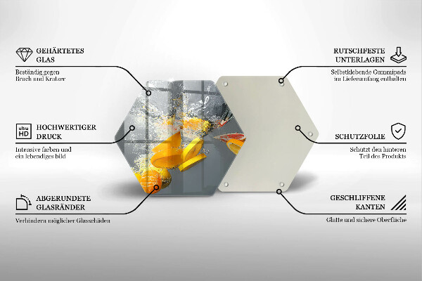 Üveg vágódeszka Citrom vízben