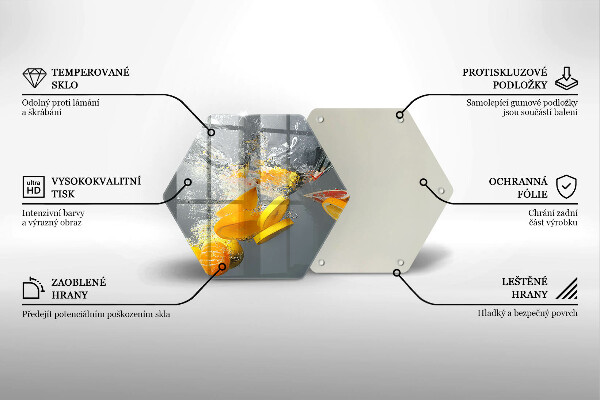 Üveg vágódeszka Citrom vízben
