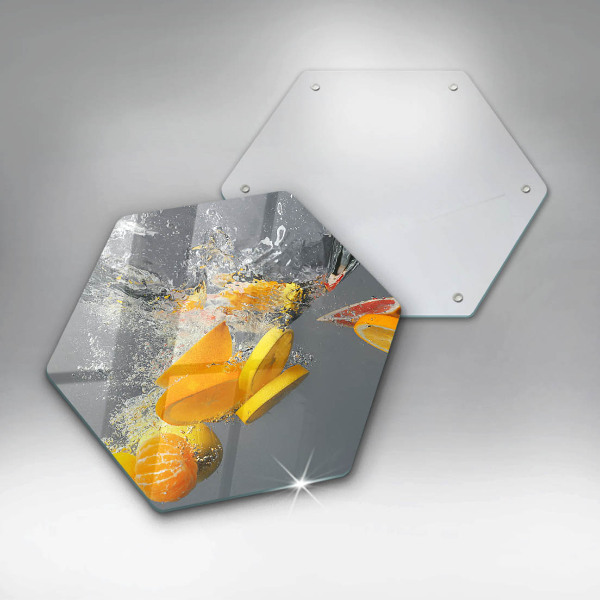 Üveg vágódeszka Citrom vízben