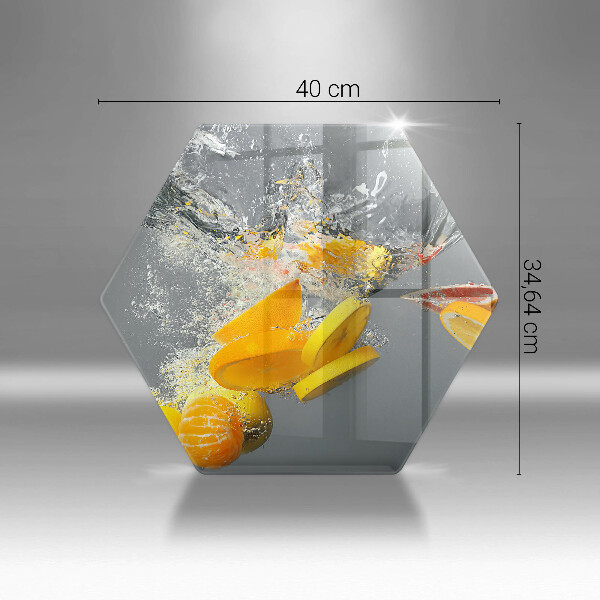 Üveg vágódeszka Citrom vízben