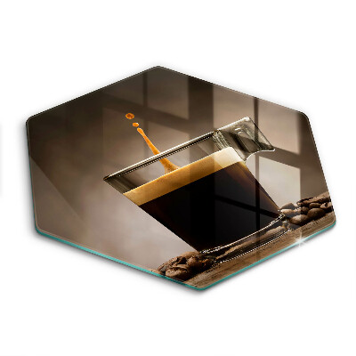 Üveg vágódeszka Üveg és kávébab