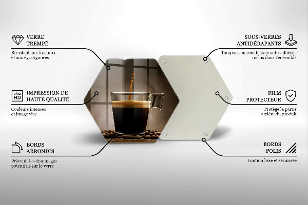 Üveg vágódeszka Üveg és kávébab