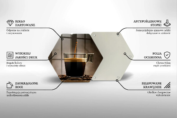 Üveg vágódeszka Üveg és kávébab