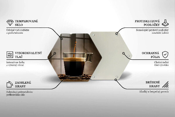 Üveg vágódeszka Üveg és kávébab