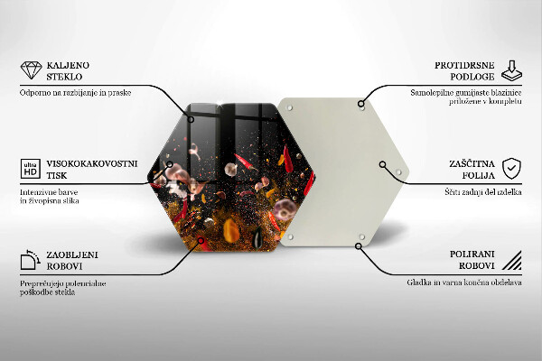 Üveg vágódeszka Forró fűszerek