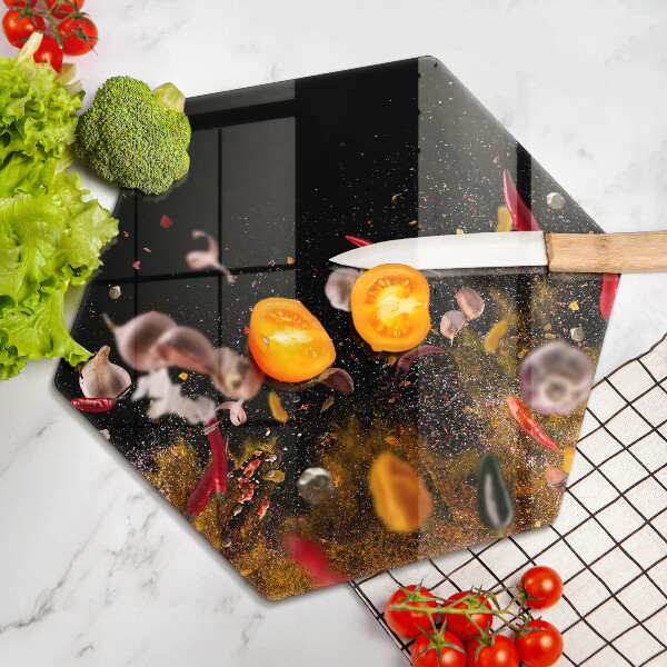 Üveg vágódeszka Forró fűszerek