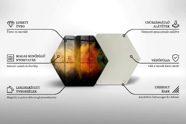 Üveg vágódeszka Színes fűszerek