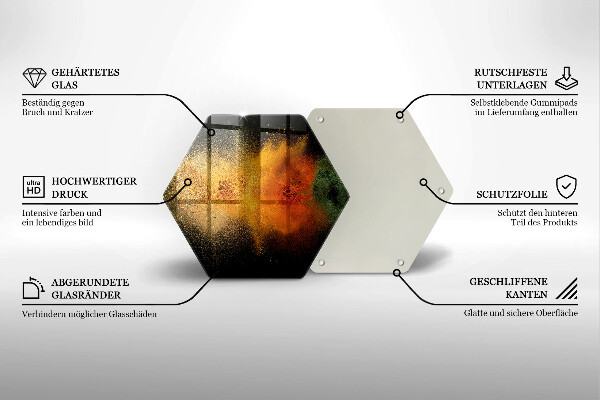 Üveg vágódeszka Színes fűszerek