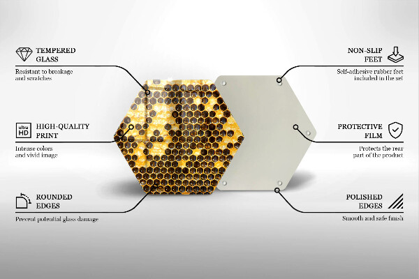 Üveg vágódeszka Méhsejt