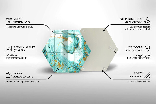 Üveg vágódeszka Kék absztrakció