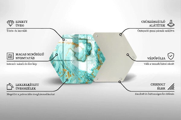 Üveg vágódeszka Kék absztrakció