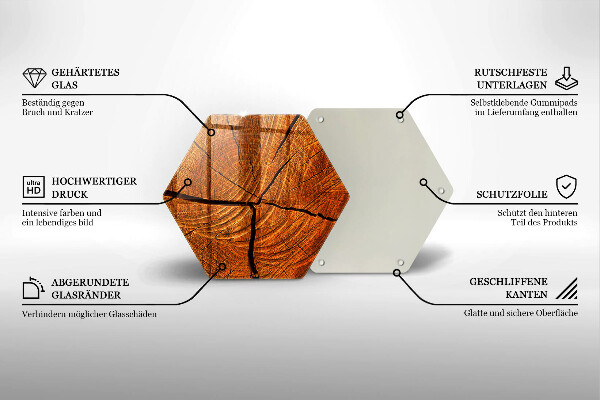 Üveg vágódeszka Fa törzsszerkezet