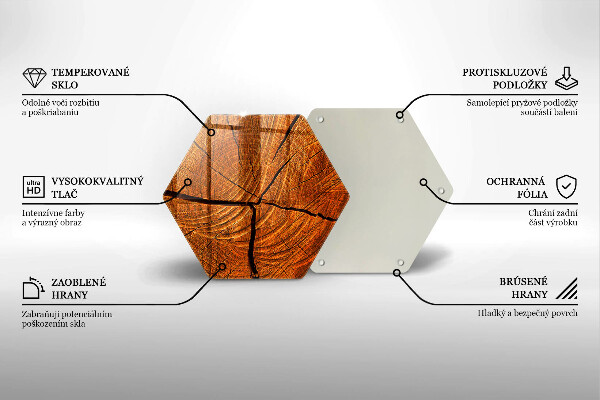 Üveg vágódeszka Fa törzsszerkezet