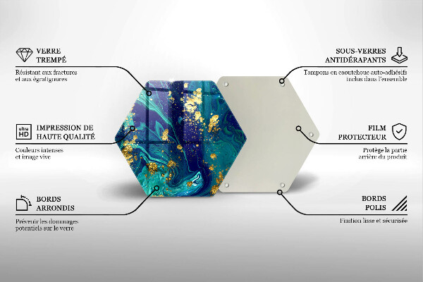 Üveg vágódeszka Absztrakció arannyal