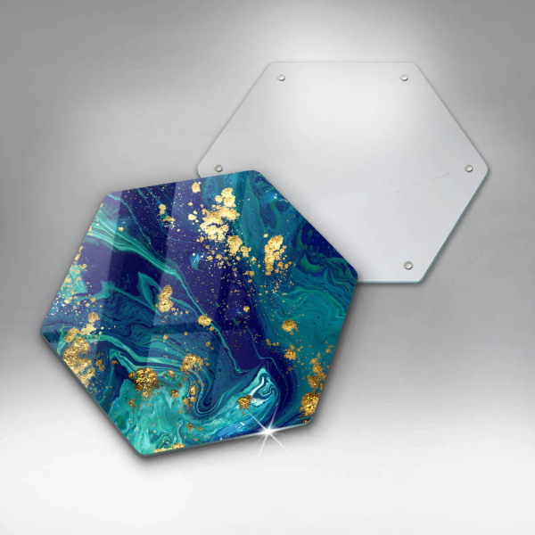 Üveg vágódeszka Absztrakció arannyal