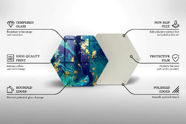 Üveg vágódeszka Absztrakció arannyal