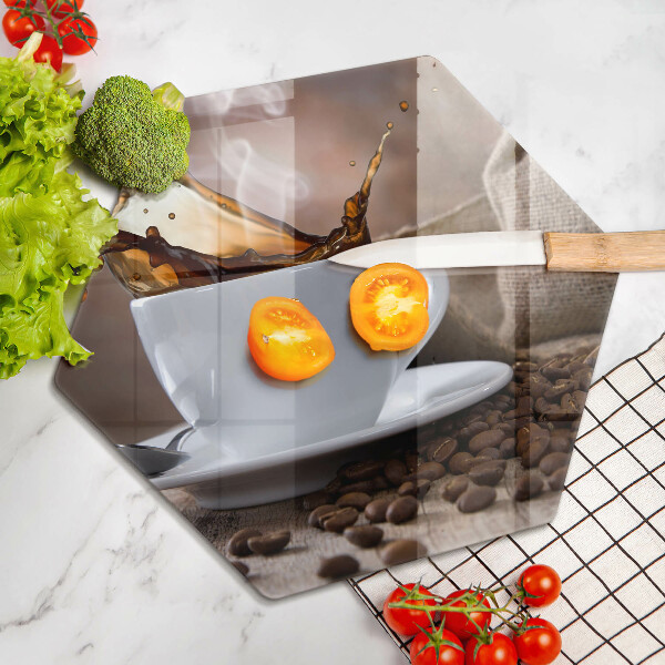 Üveg vágódeszka Csésze és kávébab