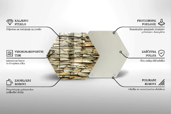 Üveg vágódeszka Díszítő kövek