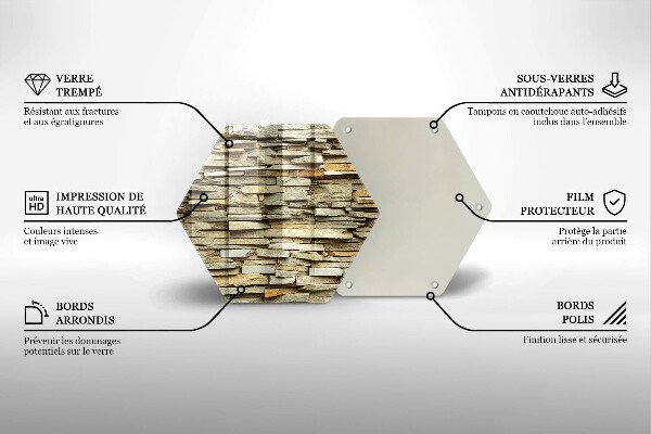 Üveg vágódeszka Díszítő kövek