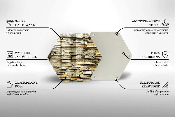 Üveg vágódeszka Díszítő kövek