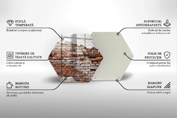 Üveg vágódeszka Régi tégla és beton fal