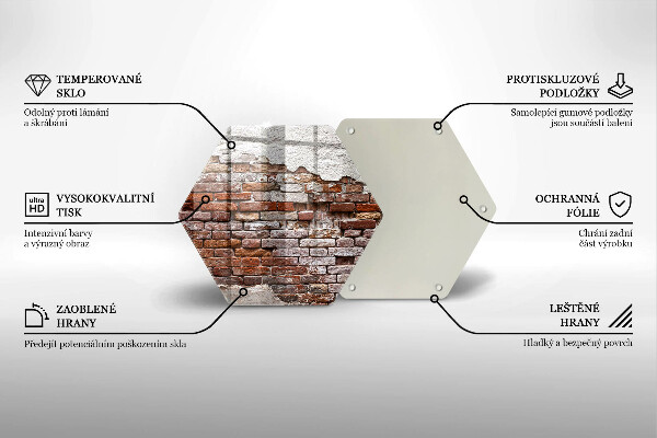 Üveg vágódeszka Régi tégla és beton fal