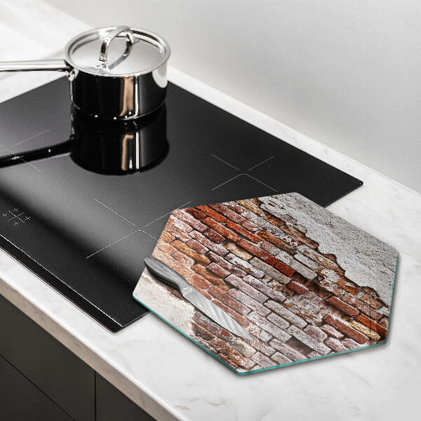 Üveg vágódeszka Régi tégla és beton fal