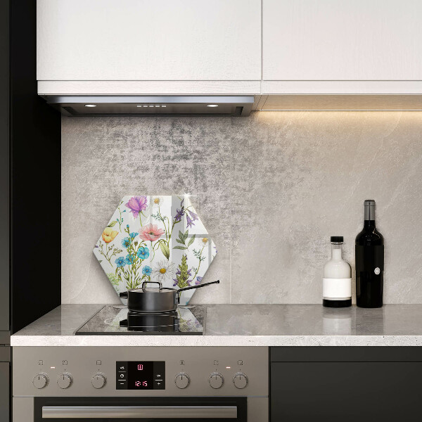 Üveg vágódeszka Virágok illusztráció