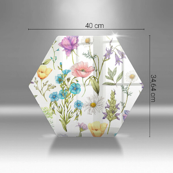 Üveg vágódeszka Virágok illusztráció