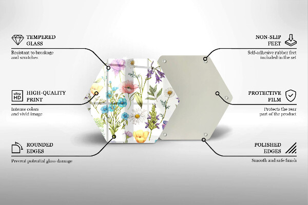 Üveg vágódeszka Virágok illusztráció