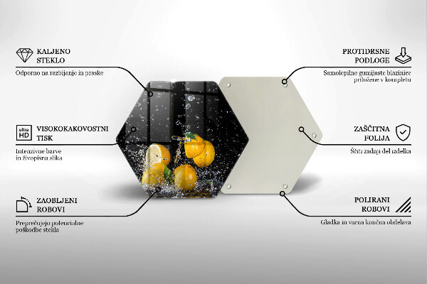 Üveg vágódeszka Lédús citrom gyümölcs