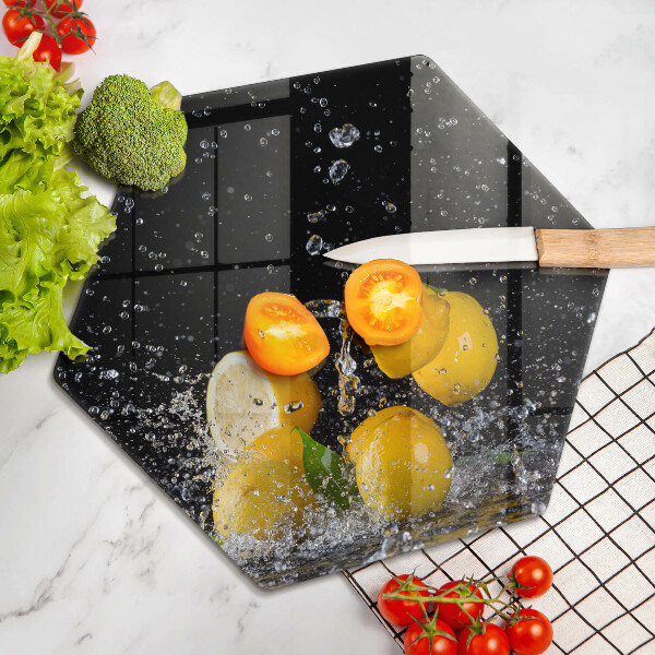 Üveg vágódeszka Lédús citrom gyümölcs