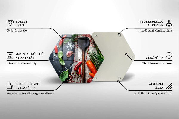 Üveg vágódeszka Konyhai étel