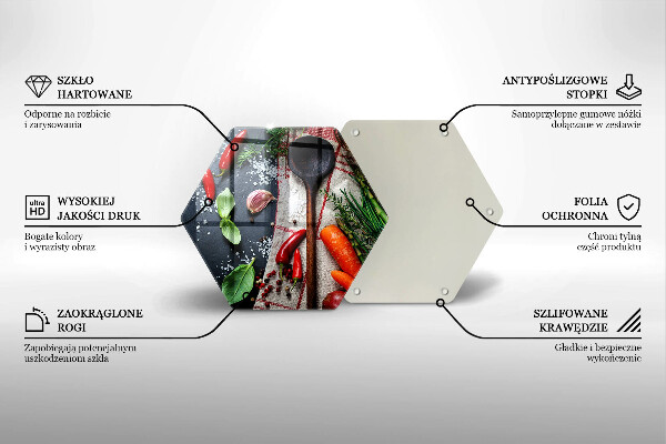 Üveg vágódeszka Konyhai étel