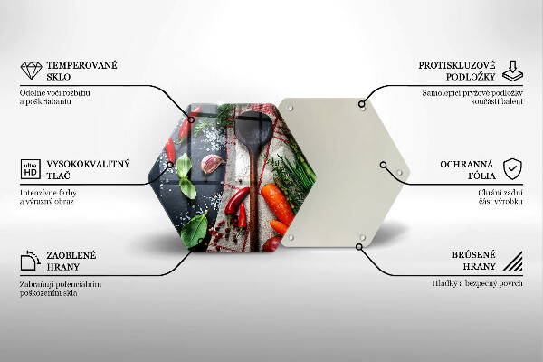 Üveg vágódeszka Konyhai étel