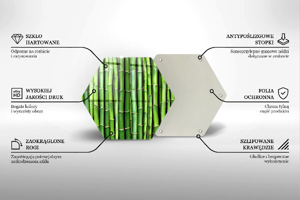 Üveg vágódeszka Természetes bambuszok