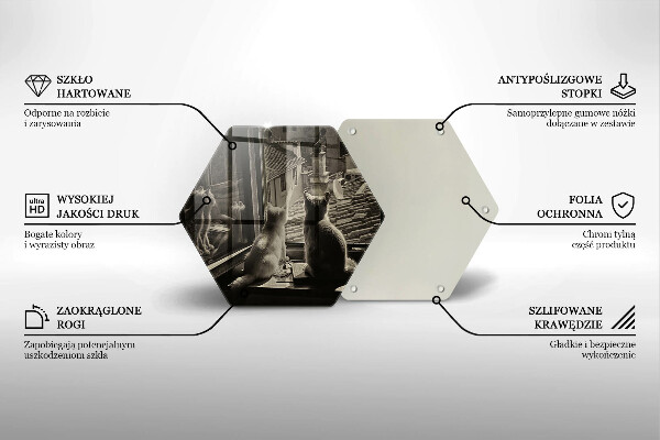 Üveg vágódeszka Macskák város és ablak