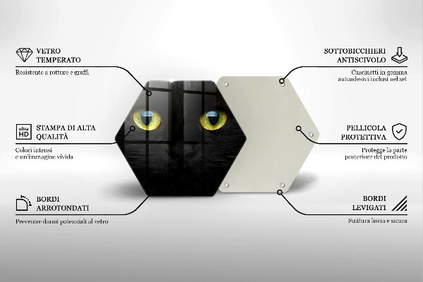 Üveg vágódeszka Állati macska szeme