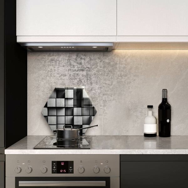 Üveg vágódeszka Absztrakt 3D négyzetek