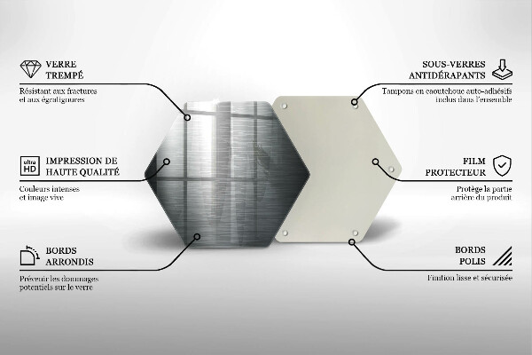 Üveg vágódeszka Fém textúra