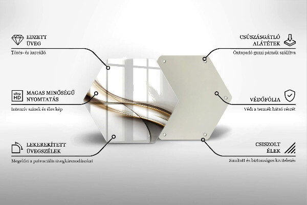 Üveg vágódeszka Lágy vonalak absztrakciója