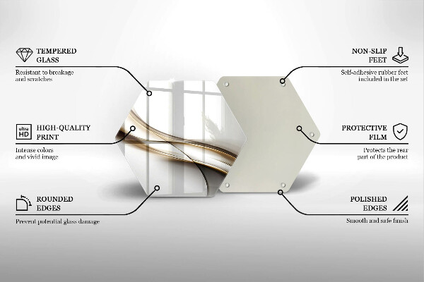 Üveg vágódeszka Lágy vonalak absztrakciója