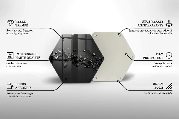 Üveg vágódeszka 3D alakzatok absztrakció