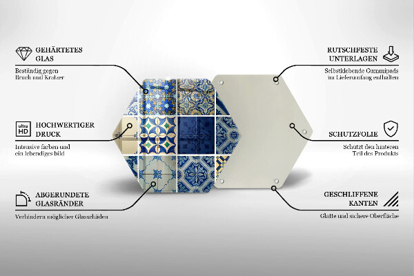 Üveg vágódeszka Dekoratív csempe csempe