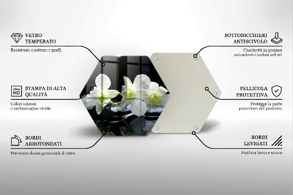 Üveg vágódeszka Fehér virágok a zen vízben