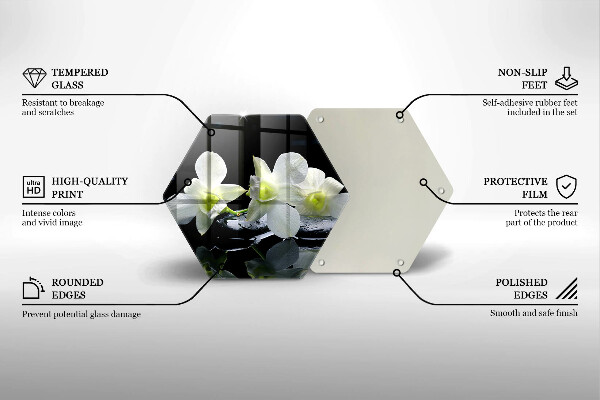 Üveg vágódeszka Fehér virágok a zen vízben